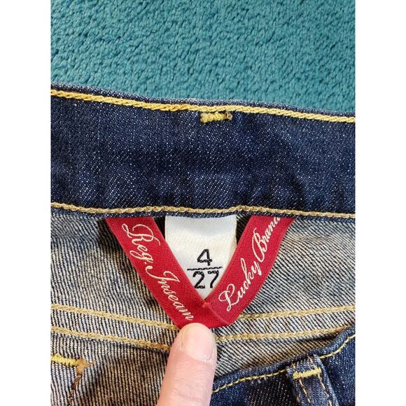 Lucky Brand Jeans Sz 4 Womens Blue Stretch Pants Ladies Mid Rise Zoe Bootcut - Picture 3 of 13